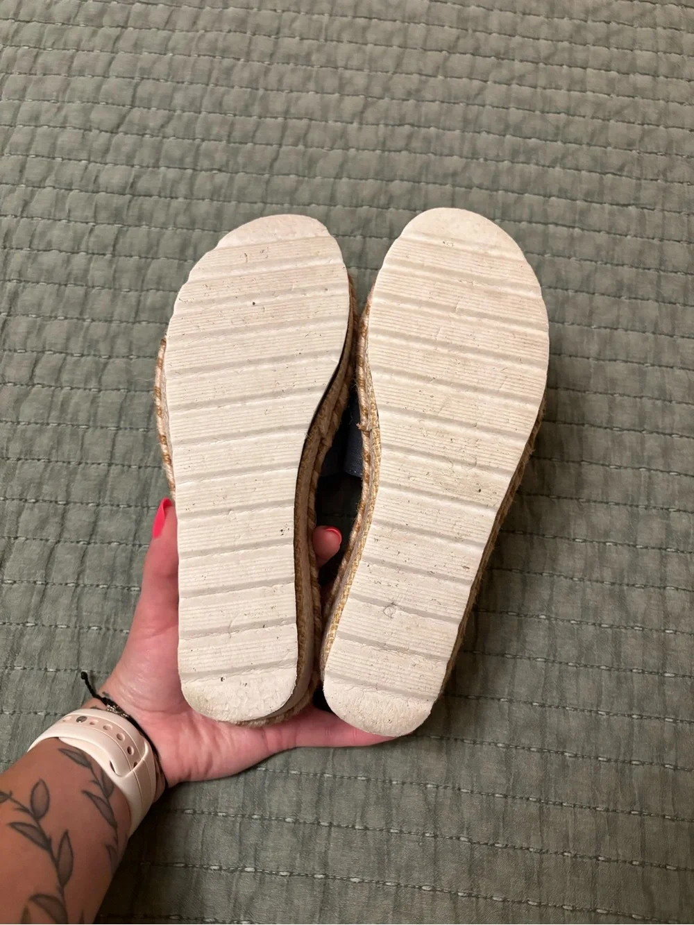 Women’s Navy Platform Espadrille Slide Sandals